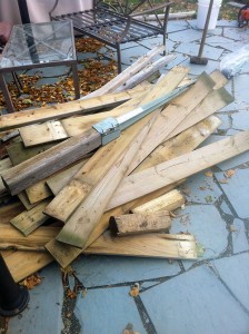 fence remnants scrap wood from a fence